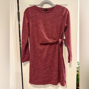 Girls Maroon Long Sleeve knit Dress - art class dress
